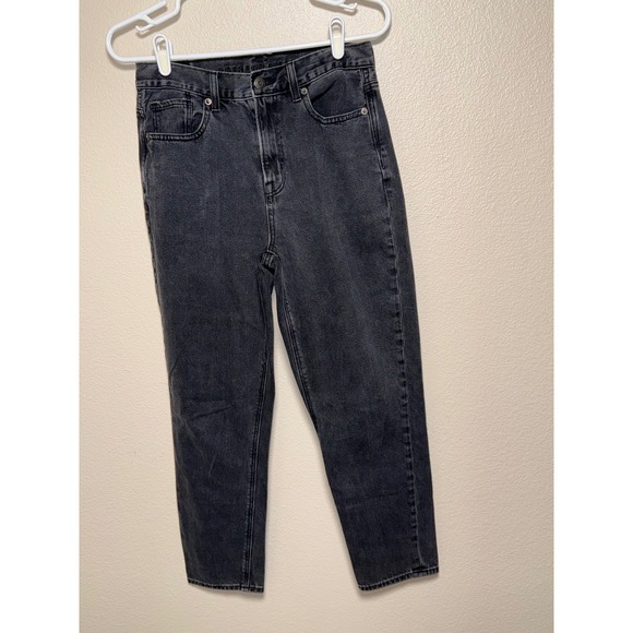 American Eagle Outfitters Denim - American Eagle Mom Jean Womens 4 Short Washed Black High Waisted Tapered Denim